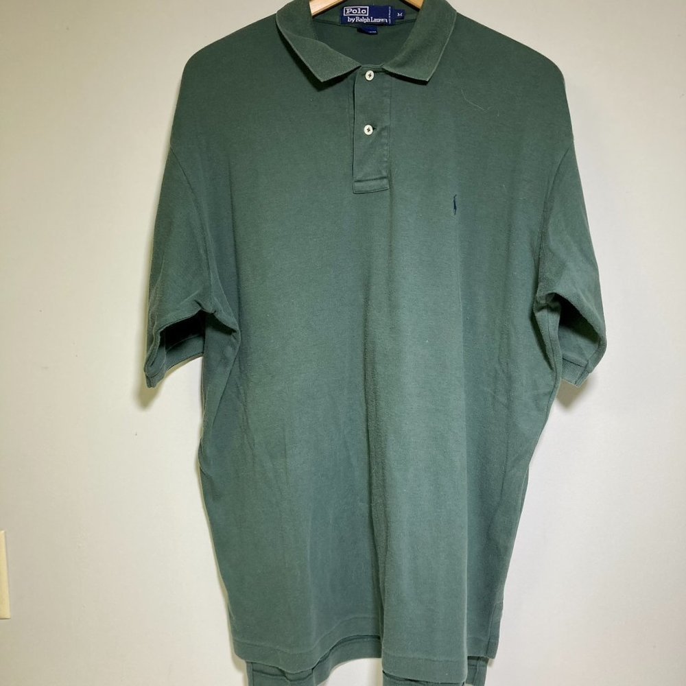 Polo Ralph Lauren Cotton Mens Medium size Green Short Sleeve Polo Shirt